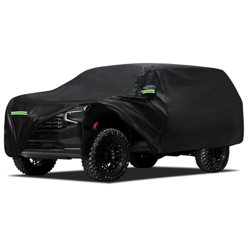 Waterproof Car Cover Custom Fit for Chevy Suburban 1973-2026, Migaven Full Exterior Cover Sun Rain Protection with Door Zipper and Cotton Lining - color: Black, size: Custom Fit for Chevy Suburban