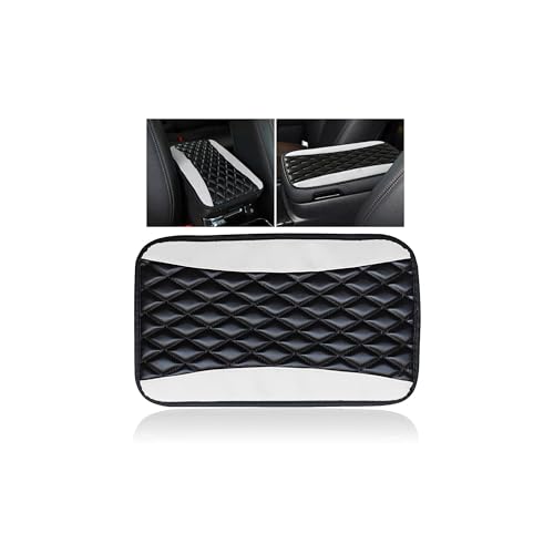 Auto Center Console Pad, Universal Waterproof Armrest Seat Box Cover, Car Interior Accessories, Leather Auto Armrest Cover Protector for Most Vehicle, SUV, Truck (White) - color: White