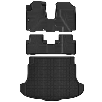Auxko All Weather Floor Mats Cargo Mat for Honda CRV 2007 2008 2009 2010 2011 All Season TPE Accessories Guard Odorless Anti-Slip Floor Liners Trunk Mat - size: crv|2007-2011|floor+cargo mats