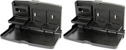 Eurow Car Backseat Travel Tray with Dual Cup Holders, Snack and Meal Storage, Phone Slot, Hooks, Easy-Clean Surface, Fits Most Vehicles, Installs in Seconds, Ideal for Kids and Road Trips (Pack of 2) - size: universal (Pack of 2)
