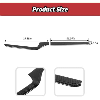 JeCar for Silverado Carbon Fiber Interior Center Console Dash Panel Cover Trim for 2022 2023 2024 2025 2026 Chevrolet Chevy Silverado 1500