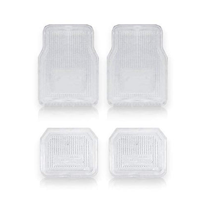 Vaygway All Weather Floor Mats-Universal 4 Piece Car Interior- Rubber Clear Car Plastic Rug-Blue-Tinged Weather Protection Mats - style: Clear Plastic Floor Mat