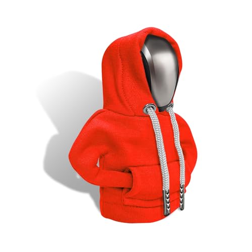Gear Shift Hoodie, Gear Shift Cover, Fashionable Hoodie Automotive Gear Shift Knob Protector, Car Accessories Mini Sweater Gear Shift Knob Cover for Car Gear Shift Levers (Orange) - color: Orange