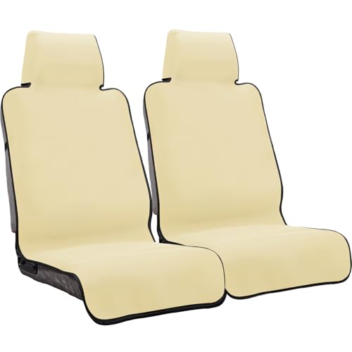 Waterproof Seat Cover, Upgraded Sweat Carseat Protector, Perfect for Universal Anti-Slip Car Truck SUV Seat, Ideal for Surfing Yoga Gym Workout, Pale Yellow - color: Pale Yellow, size: 2 Count