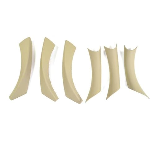 6Pcs/Set Carbon Fiber ABS Inner Interior Door Panel Pull Handle Cover for BMW E90 325i 328i 335i 330i 2006 2007 2008 2009 2010 2011 (Beige) - color: Beige