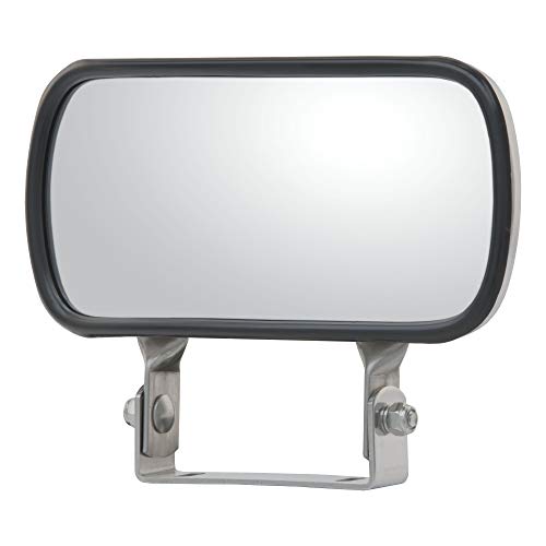 RETRAC 610868 8 x 4-Inch Stainless Steel Rectangular Look-Down Convex Mirror Assembly, Universal Driver or Passenger Side