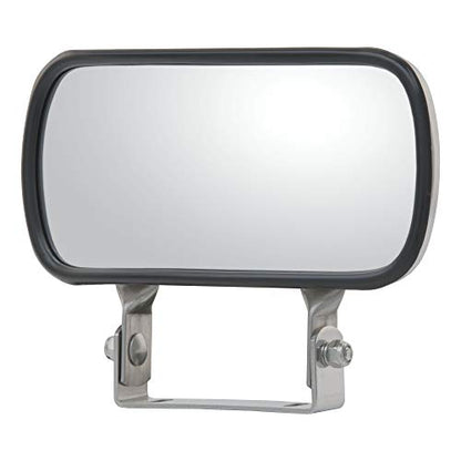 RETRAC 610868 8 x 4-Inch Stainless Steel Rectangular Look-Down Convex Mirror Assembly, Universal Driver or Passenger Side