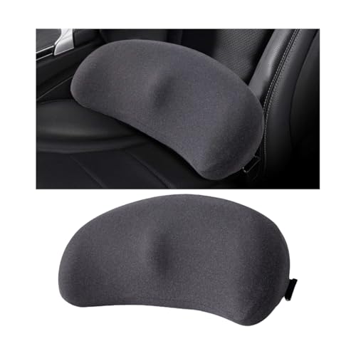 Car Lumbar Support Pillow, Memory Foam Vehicle Driver Seat Lower Back Support Cushion with Adjustable Strap, Automotive Back Pain Relief Pillow, Universal for SUV RV Truck (Dark Gray) - color: Dark Gray