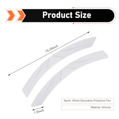 2 PCS Car Wheel Eyebrow Strips, Thickened Anti Collision Arch Lip Trim Strips, Self Adhesive Car Wheel Eyebrow Protector, Universal for Most Vehicles (White) - color: White