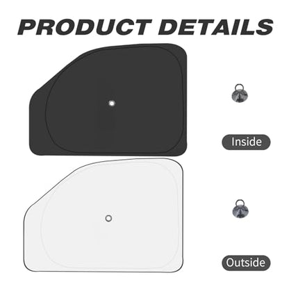 Front Side Window Sun Shade with Suction Cups for 1996-2025 Chevy Express Cargo Van, Foldable Window Sunshade Sun Visor Protector, Side Window Shades Sun Shield Blocks UV Rays Heat, Pack of 2 - size: Silver & Black-Fit 1996-2025 Chevy Express