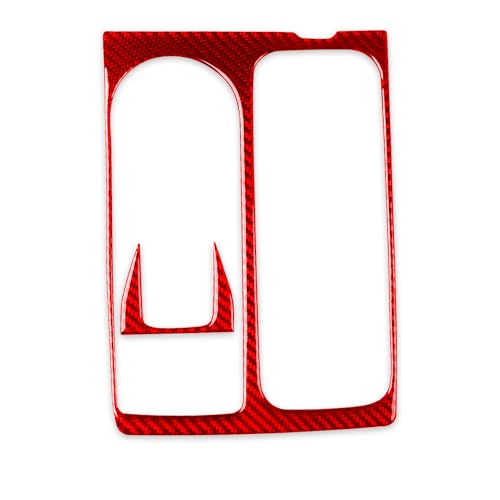 Real Red Carbon Fiber Car Center Console Gear Shifter Control Panel Sticker Auto Interior Trim Compatible with Ford Explorer(U625) XLT/Limited/ST/Platinum/Platinum Hybrid 2020 2021 2022 2023 - color: Automatic Gear Shift Panel