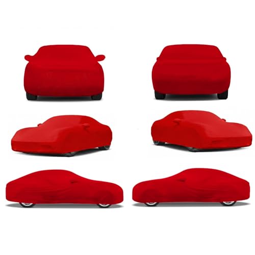 Fit Full Car Cover Dust-Proof Protection Compatible with Chevrolet Corvette C8 2020–2025, Indoor Breathable Car Cover for Dust-Proof, Underground Garage, Car Show(Red)