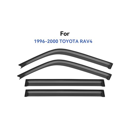 Window Visors Rain Guards for 1996 1997 1998 1999 2000 Toyota RAV4, Out-Channel Window Vent Wind Deflectors Visors Shades for 96 97 98 99 00 Toyota Rav4 - size: 1996-2000 Toyota RAV4