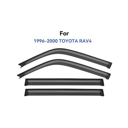 Window Visors Rain Guards for 1996 1997 1998 1999 2000 Toyota RAV4, Out-Channel Window Vent Wind Deflectors Visors Shades for 96 97 98 99 00 Toyota Rav4 - size: 1996-2000 Toyota RAV4