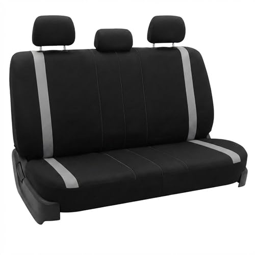 FH Group Car Seat Cover for Back Seat Gray Seat Cover Universal Fit Rear Seat Cover Split Bench Cosmopolitan Cloth Car Seat Protector for Dogs and Kids, Car Interior Accessories for SUV, Sedan & Van - color: GRAY, size: Rearset