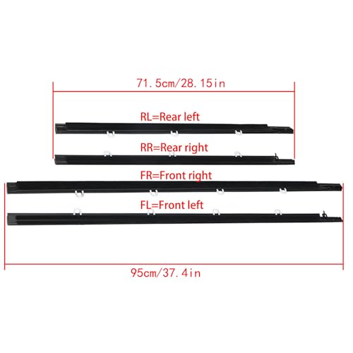 Car Window Weatherstrip Moulding Trim Seal Belt 4Pcs Replacement for Acura TSX 2009 2010 2012 2013 2014 Not Replacement for TSX 2011 Chrome