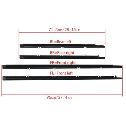 Car Window Weatherstrip Moulding Trim Seal Belt 4Pcs Replacement for Acura TSX 2009 2010 2012 2013 2014 Not Replacement for TSX 2011 Chrome