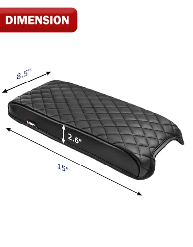 KBH Center Console Armrest Cover for Toyota Camry 2012 2013 2014 2015 2016 2017, Vinyl Leather Trim, Car Arm Rest Cushion Pad Protective Covering, Anti-Scratch, Black - color: Black Cover, size: Camry 2012-2017