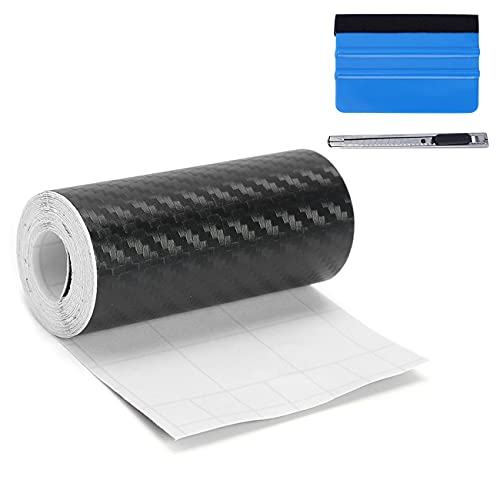LZLRUN Free Tool Kit 3D Carbon Fiber Vinyl Tape for Black Out Chrome Delete Window Trim Door Trim Universal Chrome Black Dry Carbon Fiber Detailing Tape Overlay Wrap (4Inches x 30Feet) - color: 3d Carbon Fiber, size: 4Inches x 30Feet