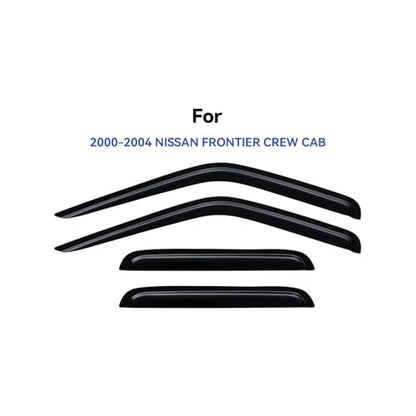 Window Visors Rain Guards for 2000 2001 2002 2003 2004 Nissan Frontier Crew Cab, Out-Channel Window Vent Wind Deflectors Visors Shades for 00 01 02 03 04 Frontier - size: 2000-2004 Nissan Frontier Crew Cab