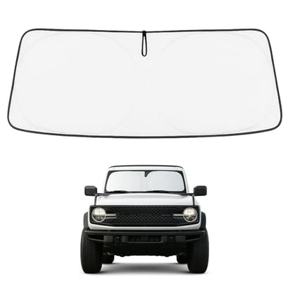 Proadsy 2026 Upgrade Windshield Sun Shade Custom Fit Ford Bronco 2/4-Door 2021-2025 2026 Foldable Front Sunshade Protector Blocks UV Rays Keep Car Cooler - size: Ford Bronco 2/4-Door 2021-2025 2026