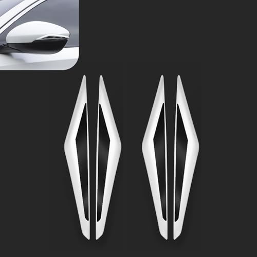 4 PCS Car Door Anti-Collision Strip, 3D Anti-Scratch Car Door Edge Guards Decoration Stickers, Bumper Rear View Mirror Protection Trim, Universal for Cars Trucks SUVs (White & Black) - color: White Black