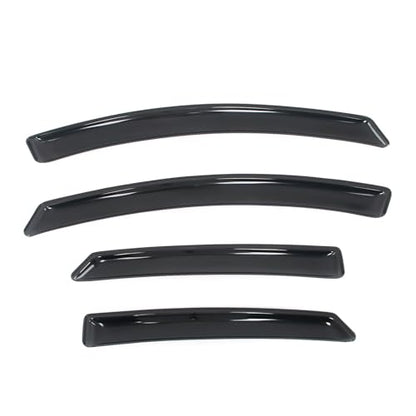 IKON MOTORSPORTS in Channel Window Visors Compatible with 2013-2020 Ford Fusion, Slim Style Acrylic Smoke Rain Guards, Side Window Wind Deflectors 4PCS