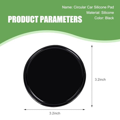 5 PCS Sticky Gel Dashboard Pad, Silicone Anti-slip Round Dash Pads, Multifunctional Mini Cellphone Keys Sunglasses Mats, Universal for Most Cars, Trucks, SUVs (Black)