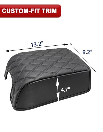 KBH Center Console Armrest Cover for F150 2004-2014, Lincoln Mark LT 2006-2008, Ford Expedition 2007-2017, Arm Rest Lid Cushion, Anti-Scratch, Black (Fits Bucket Seat Console Only) - size: Bucket Seat, 04-14 F150, Black
