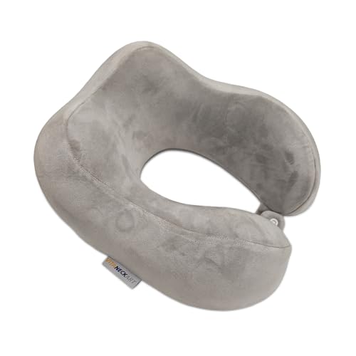 Hump Travel Pillow, High-end Memory Foam Neck Pillow, Double Support for Neck, Head and Chin, 360° Ergonomic Design Full Neck wrap Pillow, Suitable for Office, Airplane and car (Grey) - color: Grey