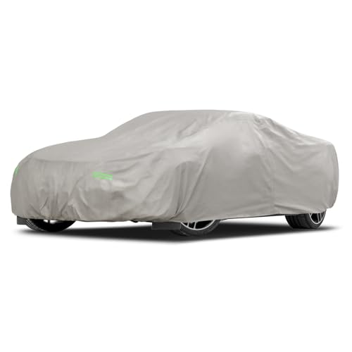 Migaven 6 Layers Car Cover Custom Fit for Corvette C4 C5 C6 C7 C8 1980–2025, Waterproof Full Exterior Cover Rain Sun Protection with Door Zipper (Not Include Mirror Pocket) - color: Khaki, size: Custom Fit for Chevrolet Corvette
