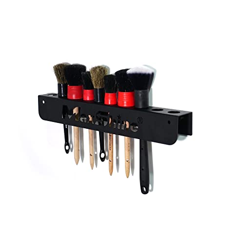 Maxshine Universal Detailing Brush Holder | Wall-Mount Organizer Holds Up to 10 Brushes | Rust-Resistant Iron Construction, Easy Installation for Garage, Car Care, Mobile & Home Use