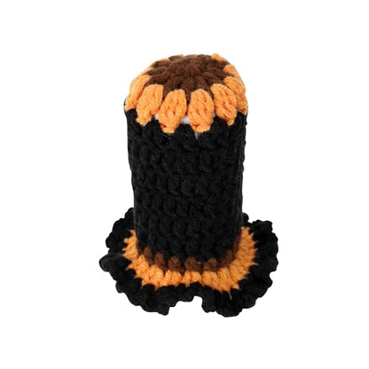 Crochet Shift Knob Cover, Universal Handcrafted Black-Sunflower Boho Car Accessories for Women, Shift Boots Knobs Cover Automotive Interior Fits Car Truck SUV (03#SC) - color: 03#SC