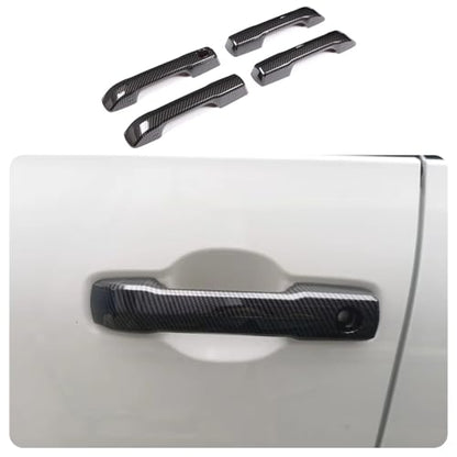 Car AccessoriesExterior Side Door Handles Cover Trime Without Smart Keyhole Compatible with Toyota Tundra/Sequoia 2026 2025 2024 2023 2022 (Carbon Fiber) 4PCS ABS - color: Carbon Fiber