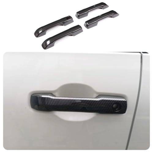 Car AccessoriesExterior Side Door Handles Cover Trime Without Smart Keyhole Compatible with Toyota Tundra/Sequoia 2026 2025 2024 2023 2022 (Carbon Fiber) 4PCS ABS - color: Carbon Fiber