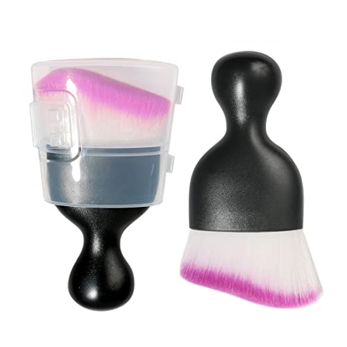 AOCISKA Car Interior Detailing Brush,Soft Bristle Cleaning Brush Car Detailing Brush Dusting Brush,Car Interior Cleaning Tool,Auto Detail Brush Car Dash Duster Brush (Black&Purple with Cap) - color: Black&purple With Cap