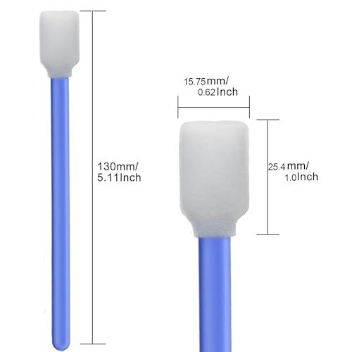 Wellgler’s 5.11" Foam Cleaning Swabs, Ideal for DTF Printers, Gun Maintenance, Printheads, Scanners, Camera Lenses, Chips, Hard Drives and Precision Optical Equipment, 200 PCS ﻿ - color: Blue 200