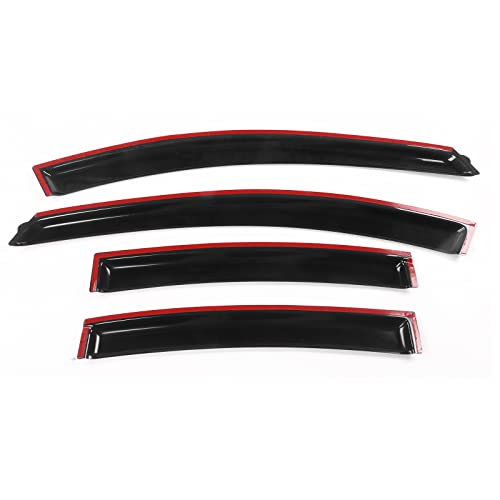 Window Visor Compatible with 2010-2015 Chevrolet Cruze 2016 Chevrolet Cruze Limited, Slim Style Acrylic Black Sun Rain Wind Guards Cover 4Pcs Set by IKON MOTORSPORTS, 2011 2012 2013 2014
