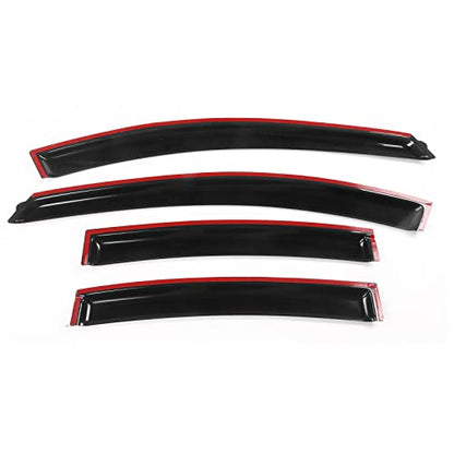 Window Visor Compatible with 2010-2015 Chevrolet Cruze 2016 Chevrolet Cruze Limited, Slim Style Acrylic Black Sun Rain Wind Guards Cover 4Pcs Set by IKON MOTORSPORTS, 2011 2012 2013 2014