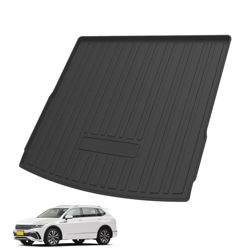 Elsetyler Custom Fit for Cargo Liner 2018-2024 Volkswagen Tiguan 5 & 7 Seat (Behind The 2nd Row) - Black TPE All Weather Heavy Duty Waterproof Rear Cargo Tray Trunk Floor Mat Protector - color: 2018-2024 Volkswagen Tiguan