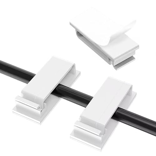 Adhesive Cable Clips Holder, Outdoor Light Clips, White Cord Wire Clips, Sturdy Nylon Cord Wall Finisher Wire Clamp for Home, Car, Office Desk Wire Management (White, XL-80 PCS) - color: White, size: XL-80 PCS