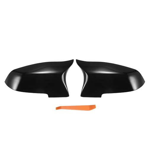 X AUTOHAUX Pair Car Rear View Driver Passenger Side Mirror Cover Cap Replacement Gloss Black for BMW F10 F11 F18 GT F07 F06 F12 F13 F01 F02 2014-2016 Mirror Guard Covers