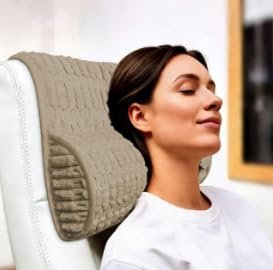 Headrest Memory Foam Pillow, Supportive Pillow for Neck, Back or Leg for Sofas, Recliners, Office Chairs, Massage Chairs for Neck Pain Relief and Cervical Support. (Khaki, 13" W x 2.7" D) - color: Khaki, size: 13"W x 2.7"D