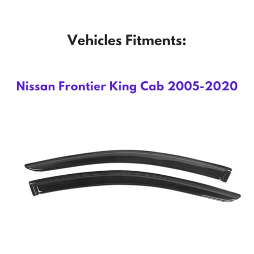 IG Window Visors Fit for 2005-2020 Nissan Frontier King Cab, Out-Channel Rain Guards Vent Wind Deflectors 2PC, Truck Accessories for 05-20 Frontier (Extended Cab Only) - size: 2005-2020 Frontier King Cab