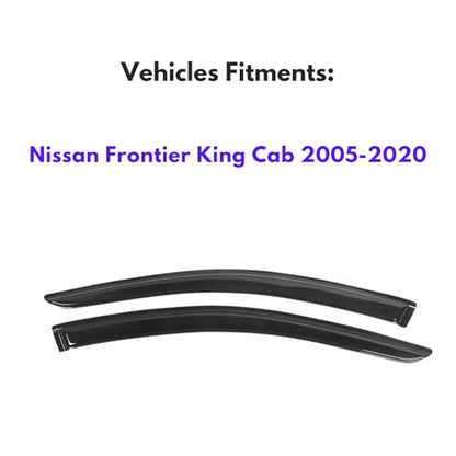 IG Window Visors Fit for 2005-2020 Nissan Frontier King Cab, Out-Channel Rain Guards Vent Wind Deflectors 2PC, Truck Accessories for 05-20 Frontier (Extended Cab Only) - size: 2005-2020 Frontier King Cab