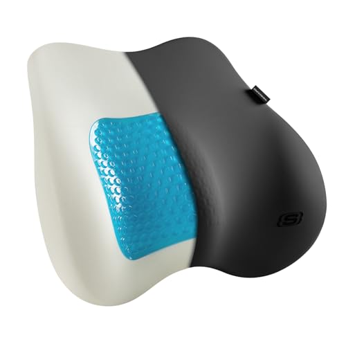 Skechers Lumbar Pillow Premium Gel & Memory Foam, Lumbar Support Pillow for Office,Chair Lower Back Pain Relief Lumbar Pillow,Ergonomic Back Support Pillow for Office Chair,Car,Home,Travel,Black - color: Black