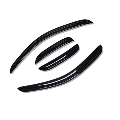 Lightronic Extra Durable Tape-on Auto Vent Window Visor, Fits 2007-2013 Chevrolet Silverado & GMC Sierra 1500; 2007-2014 Silve./Sierra 2500 HD & 3500 HD, Ext. Cab, UV-Protect Rain Guard, Smoke, 4-Pcs - size: Outside Mount