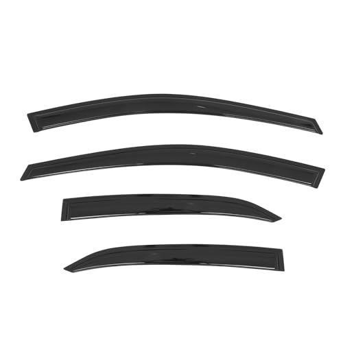 IKON MOTORSPORTS Tape on Window Visors Compatible with 2018-2024 Toyota Camry, Acrylic Slim Style Smoke/Tinted Rain Guards, Side Window Wind Deflectors 4PCS - color: Slim Style Smoke/Tinted