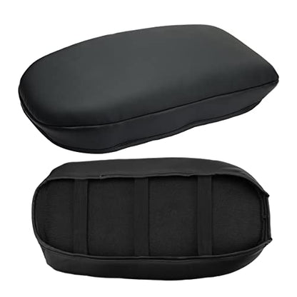INTGET Center Console Armrest Cover for Toyota RAV4 Accessories 2025 2024 2023 2022 2021 2020 2019 Leather Middle Console Lid Cover Arm Rest Covering Car(Black with Cushion Flat) - color: black with cushion flat