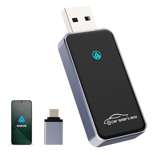 Wireless Android Auto Adapter, Plug & Play Dongle for Android11+ Phones, Wired to Wireless Conversion for Android Auto Cars, USB & Type-C Dual Port - style: For Android Phone